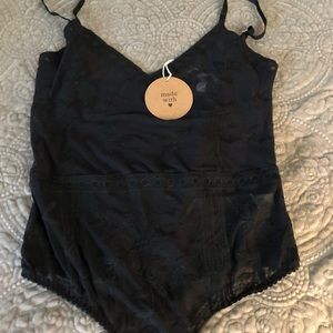 Black sheer bodysuit